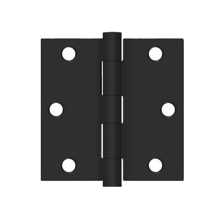 DELTANA 3-1/2 x 3-1/2 Square Stainless Steel Hinge Paint Black Finish SS35U1B-R